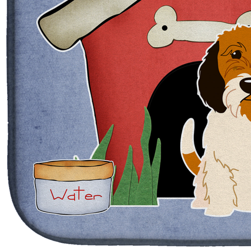 Dog House Collection Petit Basset Griffon Veenden Dish Drying Mat Absorbent Dish Drying Mat Pad for Kitchen Counter Dish Drainer Mat for Countertop, 14 x 21", Multicolor