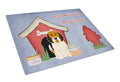Dog House Collection Petit Basset Griffon Veenden Cutting Board Tempered Glass Kitchen Cutting Surface, Heat Resistant Chopping, Non-Slip Feet, Food Prep & Serving