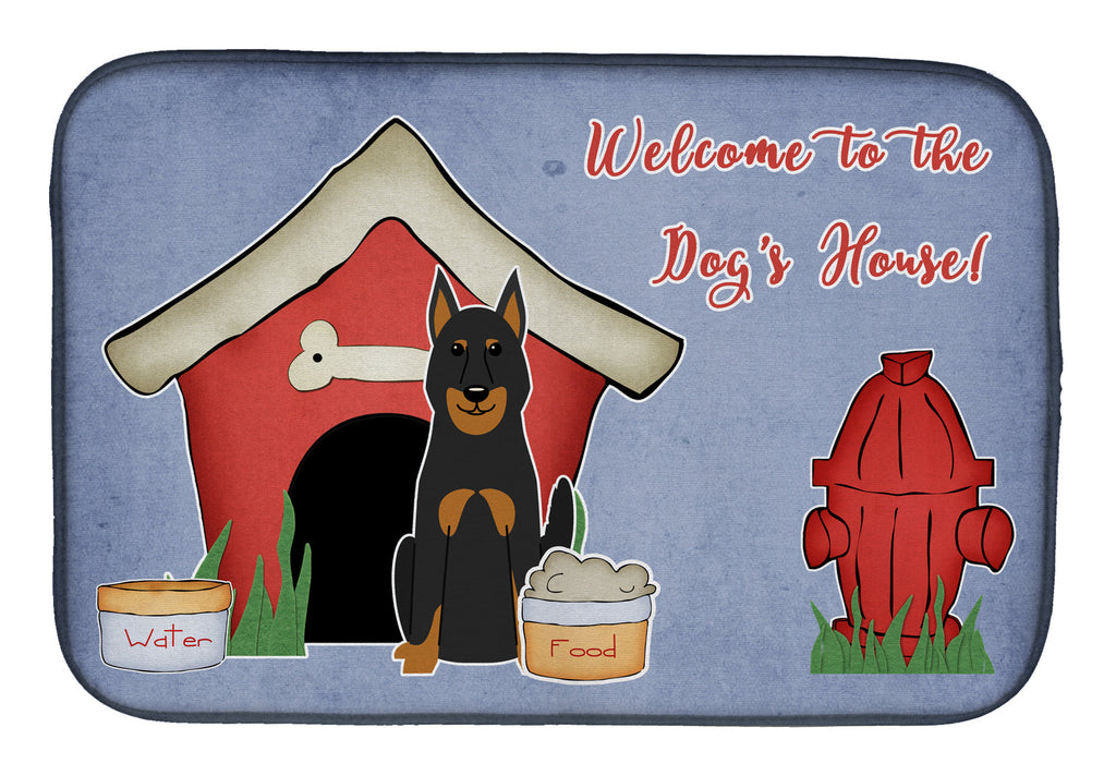 Dog House Collection Beauce Shepherd Dog Dish Drying Mat Absorbent Dish Drying Mat Pad for Kitchen Counter Dish Drainer Mat for Countertop, 14 x 21", Multicolor