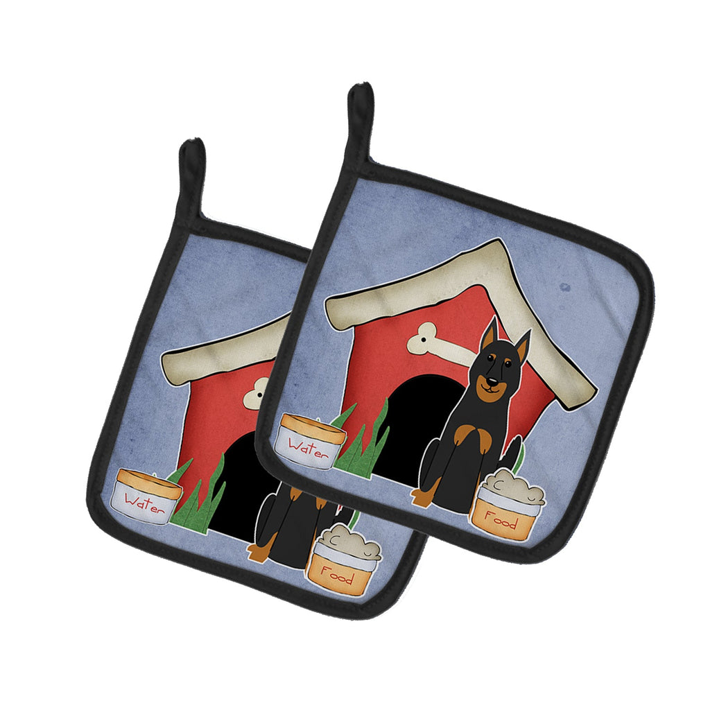 Dog House Collection Beauce Shepherd Dog Pot Holder Set of 2 Heat Resistant Quilted Hot Pads 7.5 x 7.5 Inch, Insulated Kitchen Trivets for Cooking & Baking