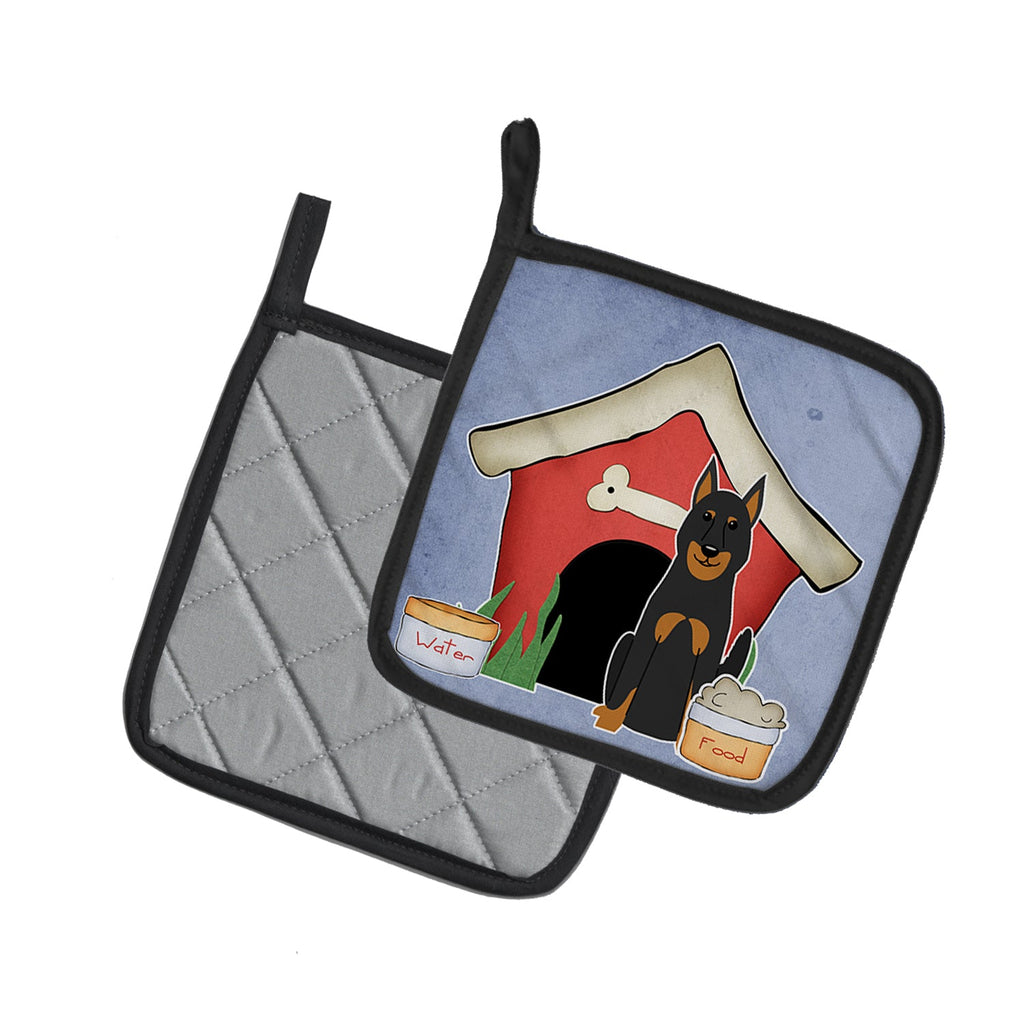 Dog House Collection Beauce Shepherd Dog Pot Holder Set of 2 Heat Resistant Quilted Hot Pads 7.5 x 7.5 Inch, Insulated Kitchen Trivets for Cooking & Baking