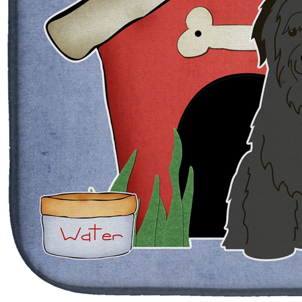 Dog House Collection Briard Black Dish Drying Mat Absorbent Dish Drying Mat Pad for Kitchen Counter Dish Drainer Mat for Countertop, 14 x 21", Multicolor