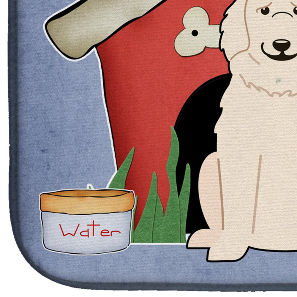 Dog House Collection Great Pyrenese Dish Drying Mat Absorbent Dish Drying Mat Pad for Kitchen Counter Dish Drainer Mat for Countertop, 14 x 21", Multicolor
