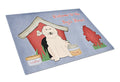 Dog House Collection Great Pyrenese Cutting Board Tempered Glass Kitchen Cutting Surface, Heat Resistant Chopping, Non-Slip Feet, Food Prep & Serving