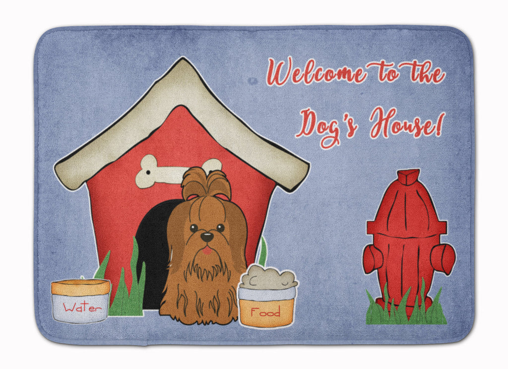 Dog House Collection Shih Tzu Silver Chocolate Memory Foam Kitchen Mat Machine Washable Anti-Fatigue Cushion Comfort Bath or Kitchen Rug
