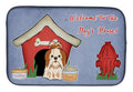 Dog House Collection Shih Tzu Red White Dish Drying Mat Absorbent Dish Drying Mat Pad for Kitchen Counter Dish Drainer Mat for Countertop, 14 x 21", Multicolor