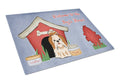 Dog House Collection Shih Tzu Red White Cutting Board Tempered Glass Kitchen Cutting Surface, Heat Resistant Chopping, Non-Slip Feet, Food Prep & Serving
