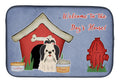 Dog House Collection Shih Tzu Black White Dish Drying Mat Absorbent Dish Drying Mat Pad for Kitchen Counter Dish Drainer Mat for Countertop, 14 x 21", Multicolor