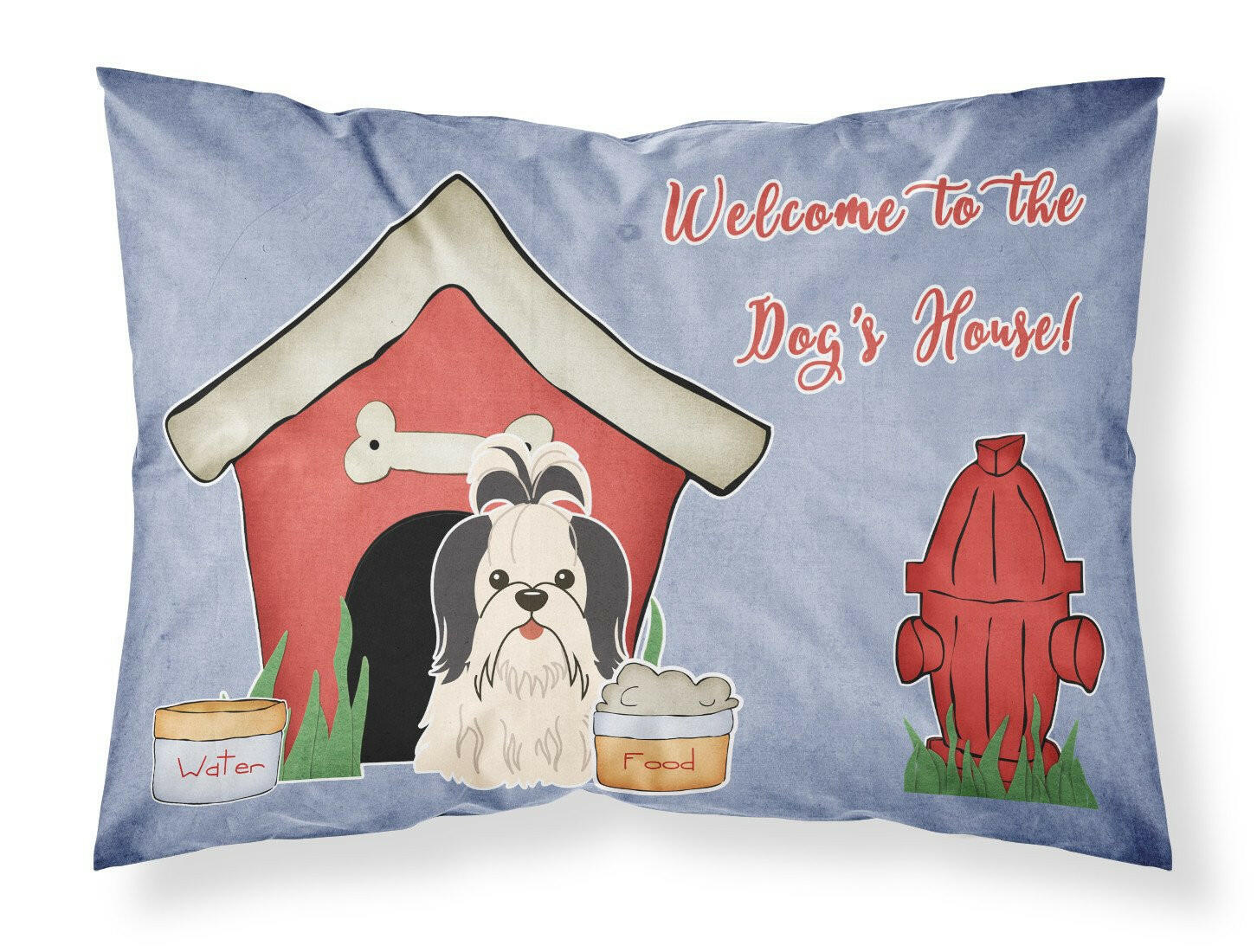 Dog House Collection Shih Tzu Black White Standard Pillowcase Lightweight Super Soft Easy Care Decorative Artwork Pillowcase, Standard