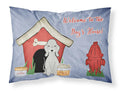 Dog House Collection Bedlington Terrier Blue Standard Pillowcase Lightweight Super Soft Easy Care Decorative Artwork Pillowcase, Standard