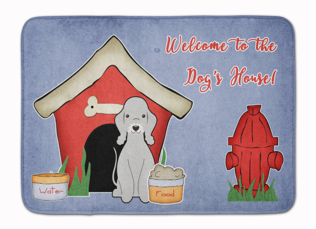 Dog House Collection Bedlington Terrier Blue Memory Foam Kitchen Mat Machine Washable Anti-Fatigue Cushion Comfort Bath or Kitchen Rug