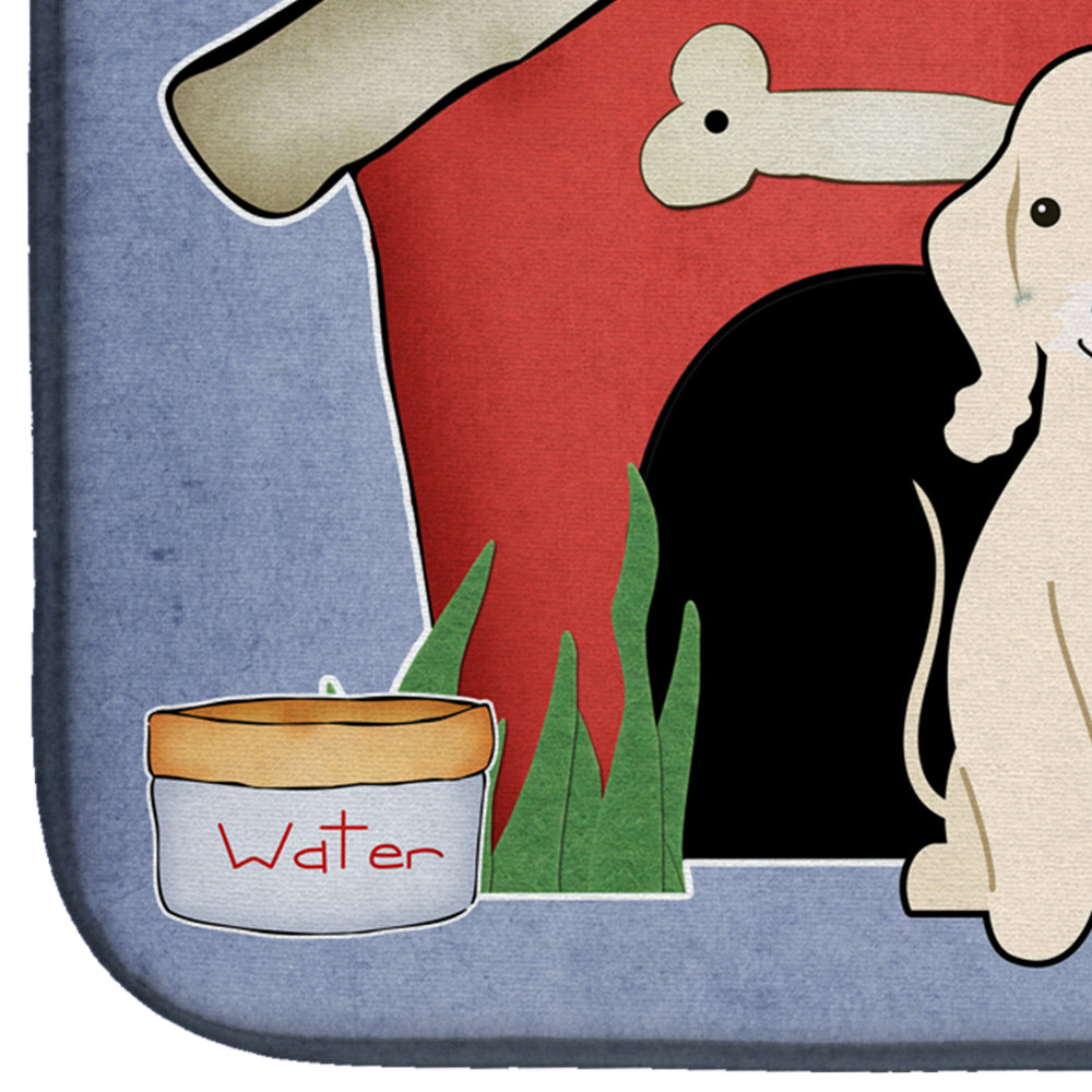Dog House Collection Bedlington Terrier Sandy Dish Drying Mat Absorbent Dish Drying Mat Pad for Kitchen Counter Dish Drainer Mat for Countertop, 14 x 21", Multicolor