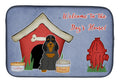 Dog House Collection Cocker Spaniel Black Tan Dish Drying Mat Absorbent Dish Drying Mat Pad for Kitchen Counter Dish Drainer Mat for Countertop, 14 x 21", Multicolor