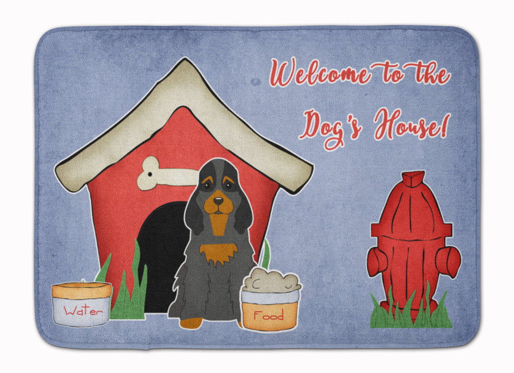 Dog House Collection Cocker Spaniel Black Tan Memory Foam Kitchen Mat Machine Washable Anti-Fatigue Cushion Comfort Bath or Kitchen Rug
