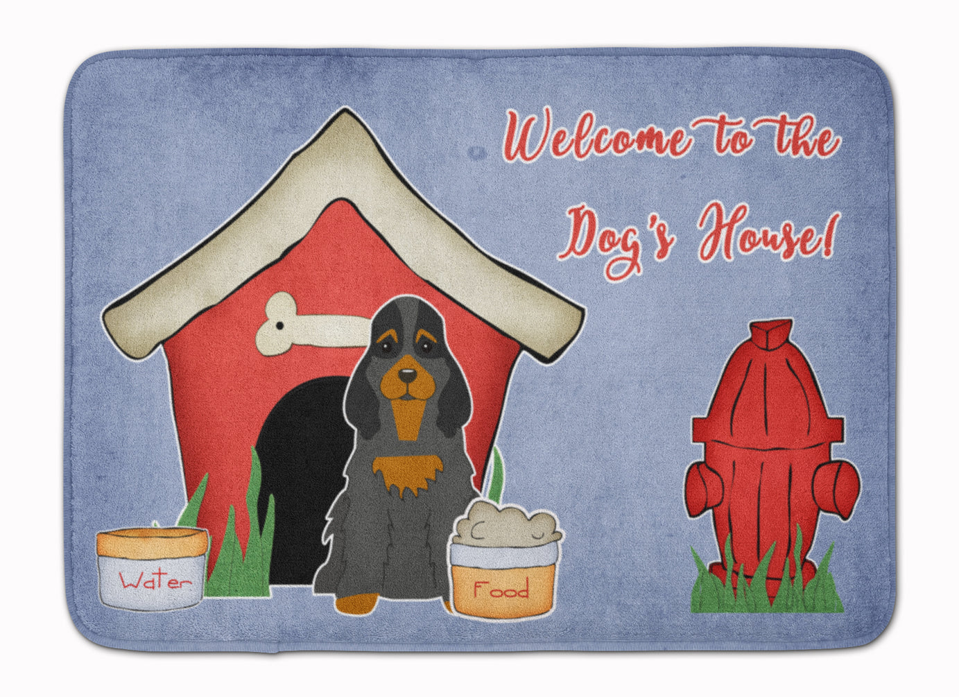 Dog House Collection Cocker Spaniel Black Tan Memory Foam Kitchen Mat Machine Washable Anti-Fatigue Cushion Comfort Bath or Kitchen Rug