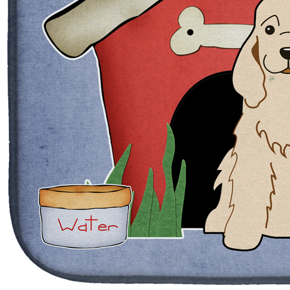 Dog House Collection Cocker Spaniel Buff Dish Drying Mat Absorbent Dish Drying Mat Pad for Kitchen Counter Dish Drainer Mat for Countertop, 14 x 21", Multicolor
