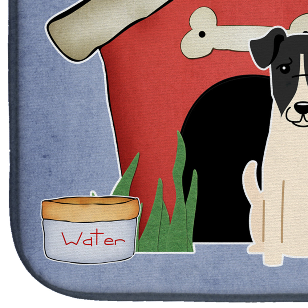 Dog House Collection Smooth Fox Terrier Dish Drying Mat Absorbent Dish Drying Mat Pad for Kitchen Counter Dish Drainer Mat for Countertop, 14 x 21", Multicolor