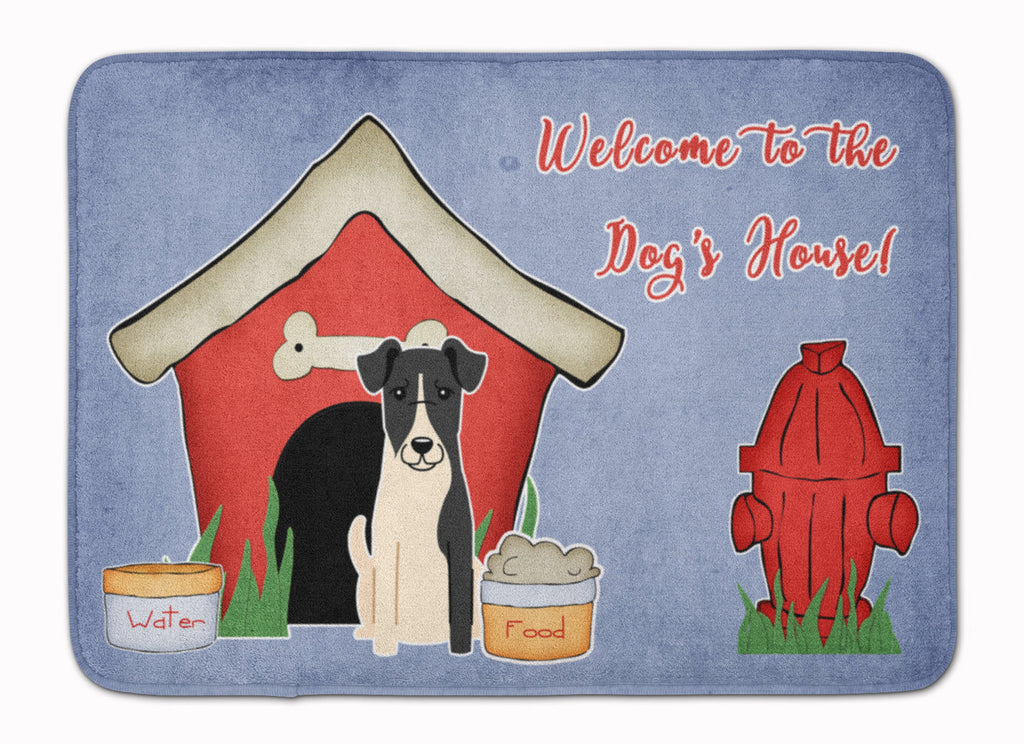 Dog House Collection Smooth Fox Terrier Memory Foam Kitchen Mat Machine Washable Anti-Fatigue Cushion Comfort Bath or Kitchen Rug