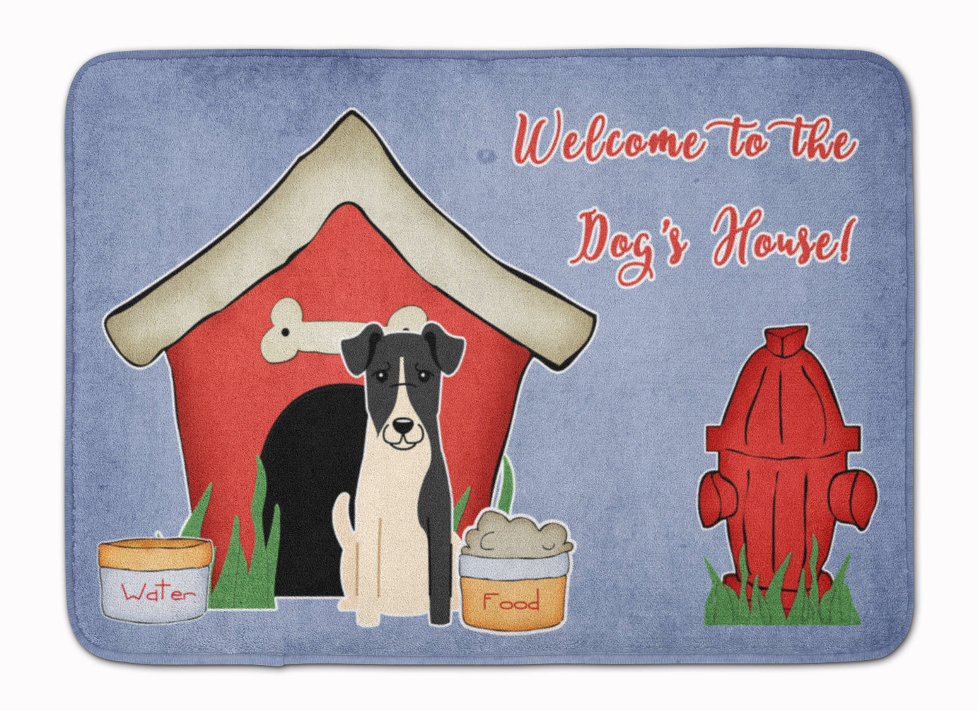 Dog House Collection Smooth Fox Terrier Memory Foam Kitchen Mat Machine Washable Anti-Fatigue Cushion Comfort Bath or Kitchen Rug