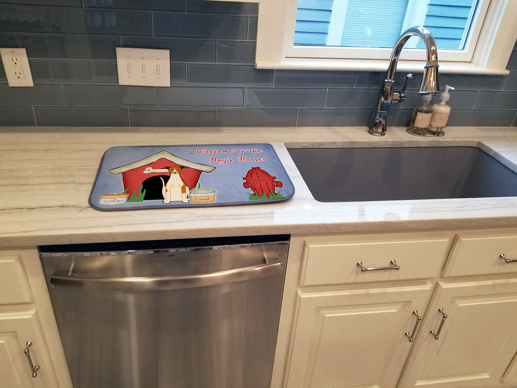Dog House Collection Whippet Dish Drying Mat Absorbent Dish Drying Mat Pad for Kitchen Counter Dish Drainer Mat for Countertop, 14 x 21", Multicolor