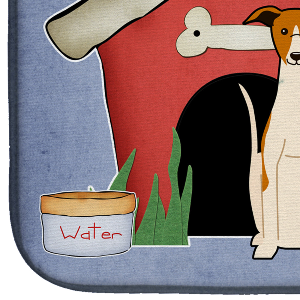 Dog House Collection Whippet Dish Drying Mat Absorbent Dish Drying Mat Pad for Kitchen Counter Dish Drainer Mat for Countertop, 14 x 21", Multicolor