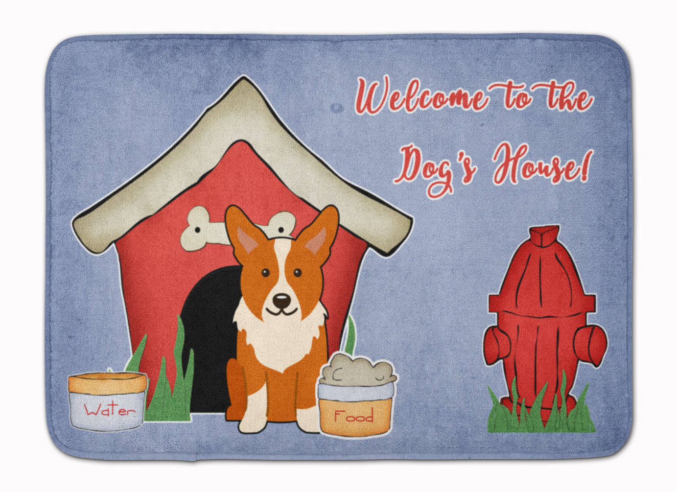 Dog House Collection Corgi Memory Foam Kitchen Mat Machine Washable Anti-Fatigue Cushion Comfort Bath or Kitchen Rug