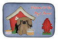 Dog House Collection Pekingese Tan Dish Drying Mat Absorbent Dish Drying Mat Pad for Kitchen Counter Dish Drainer Mat for Countertop, 14 x 21", Multicolor