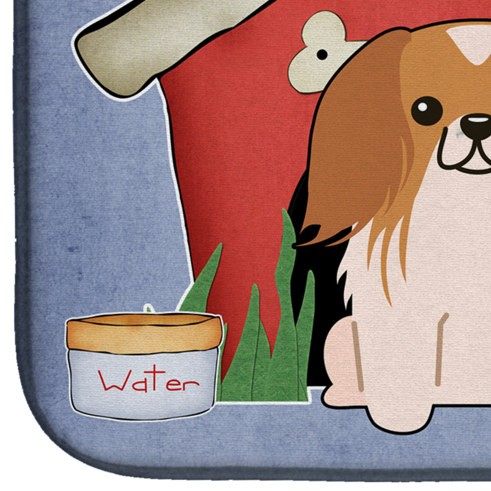 Dog House Collection Pekingese Red White Dish Drying Mat Absorbent Dish Drying Mat Pad for Kitchen Counter Dish Drainer Mat for Countertop, 14 x 21", Multicolor