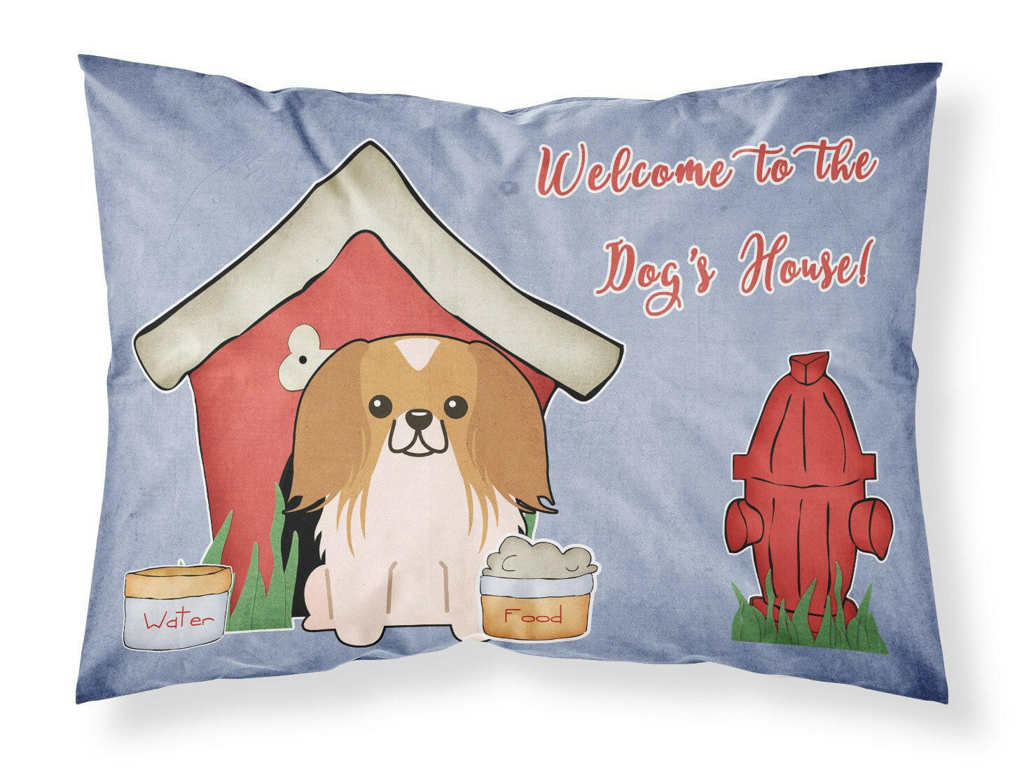 Dog House Collection Pekingese Red White Standard Pillowcase Lightweight Super Soft Easy Care Decorative Artwork Pillowcase, Standard