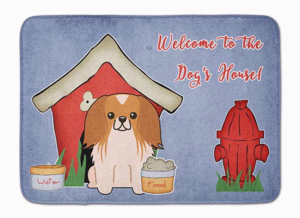 Dog House Collection Pekingese Red White Memory Foam Kitchen Mat Machine Washable Anti-Fatigue Cushion Comfort Bath or Kitchen Rug