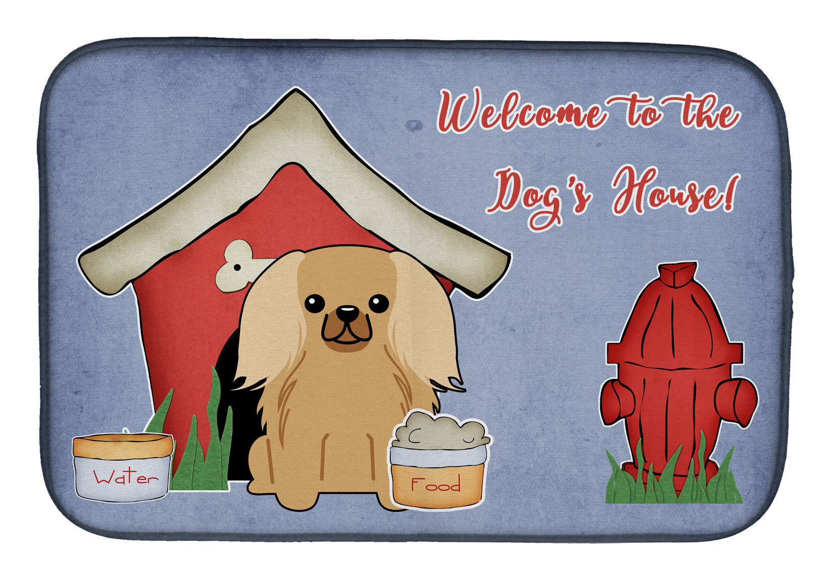 Dog House Collection Pekingese Fawn Sable Dish Drying Mat Absorbent Dish Drying Mat Pad for Kitchen Counter Dish Drainer Mat for Countertop, 14 x 21", Multicolor
