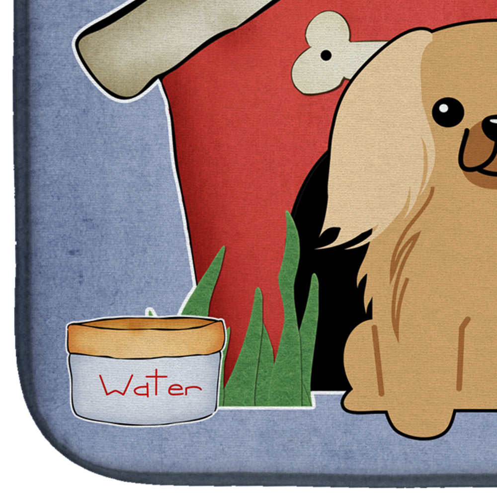 Dog House Collection Pekingese Fawn Sable Dish Drying Mat Absorbent Dish Drying Mat Pad for Kitchen Counter Dish Drainer Mat for Countertop, 14 x 21", Multicolor