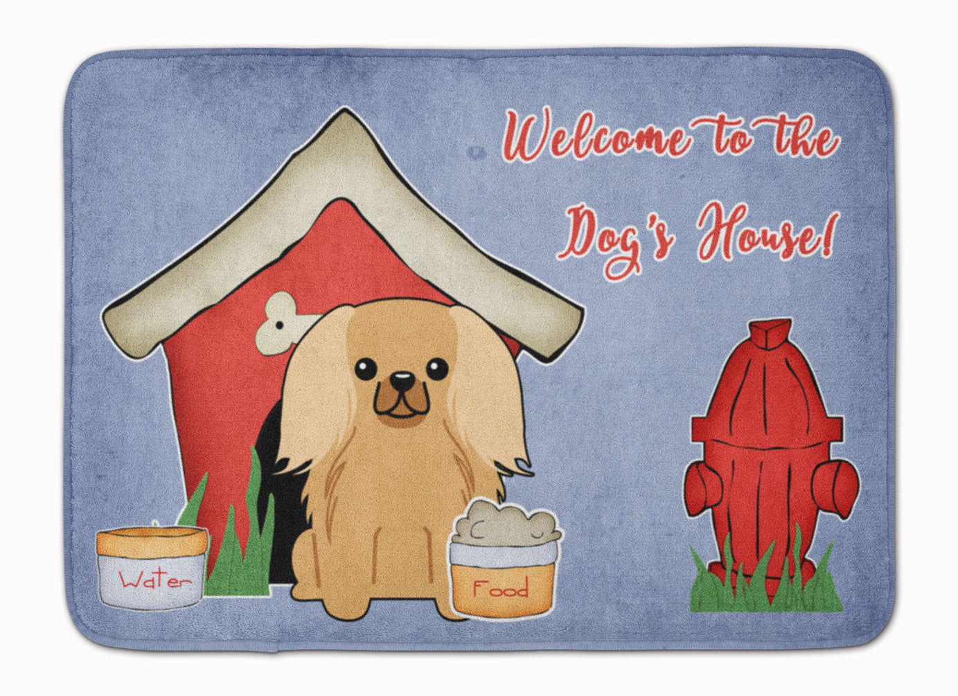Dog House Collection Pekingese Fawn Sable Memory Foam Kitchen Mat Machine Washable Anti-Fatigue Cushion Comfort Bath or Kitchen Rug