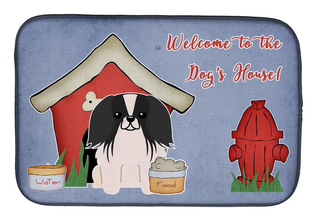Dog House Collection Pekingese Black White Dish Drying Mat Absorbent Dish Drying Mat Pad for Kitchen Counter Dish Drainer Mat for Countertop, 14 x 21", Multicolor