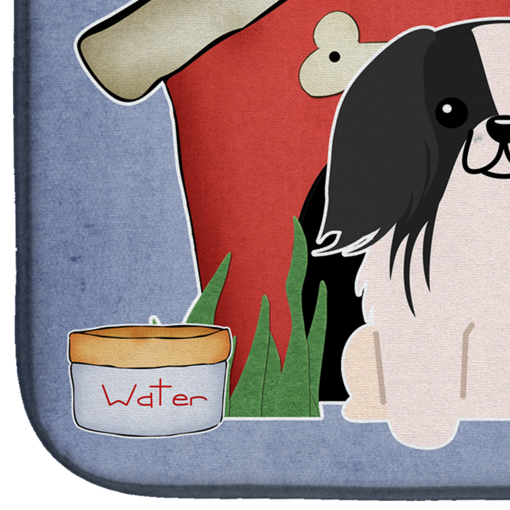 Dog House Collection Pekingese Black White Dish Drying Mat Absorbent Dish Drying Mat Pad for Kitchen Counter Dish Drainer Mat for Countertop, 14 x 21", Multicolor