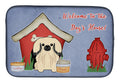 Dog House Collection Pekingese Cream Dish Drying Mat Absorbent Dish Drying Mat Pad for Kitchen Counter Dish Drainer Mat for Countertop, 14 x 21", Multicolor