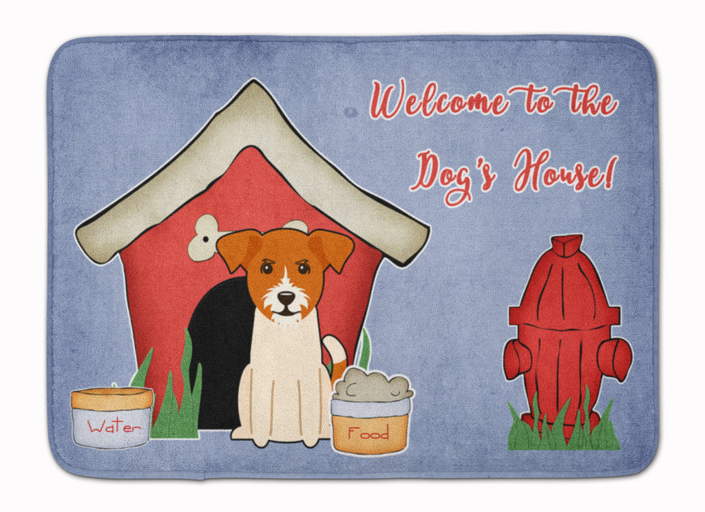 Dog House Collection Jack Russell Terrier Memory Foam Kitchen Mat Machine Washable Anti-Fatigue Cushion Comfort Bath or Kitchen Rug