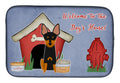Dog House Collection English Toy Terrier Dish Drying Mat Absorbent Dish Drying Mat Pad for Kitchen Counter Dish Drainer Mat for Countertop, 14 x 21", Multicolor