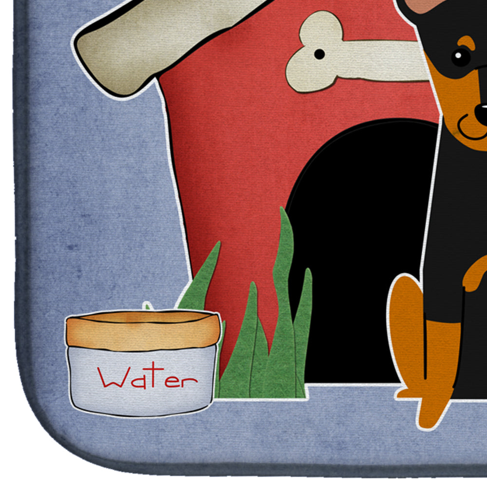 Dog House Collection English Toy Terrier Dish Drying Mat Absorbent Dish Drying Mat Pad for Kitchen Counter Dish Drainer Mat for Countertop, 14 x 21", Multicolor