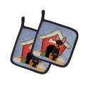 Dog House Collection English Toy Terrier Pot Holder Set of 2 Heat Resistant Quilted Hot Pads 7.5 x 7.5 Inch, Insulated Kitchen Trivets for Cooking & Baking