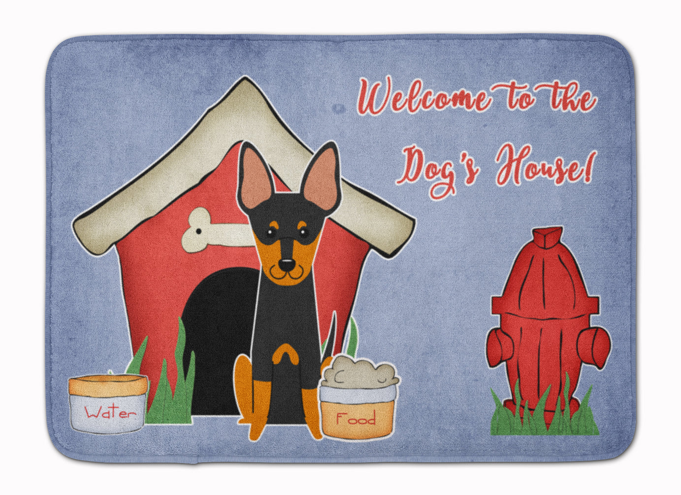 Dog House Collection English Toy Terrier Memory Foam Kitchen Mat Machine Washable Anti-Fatigue Cushion Comfort Bath or Kitchen Rug