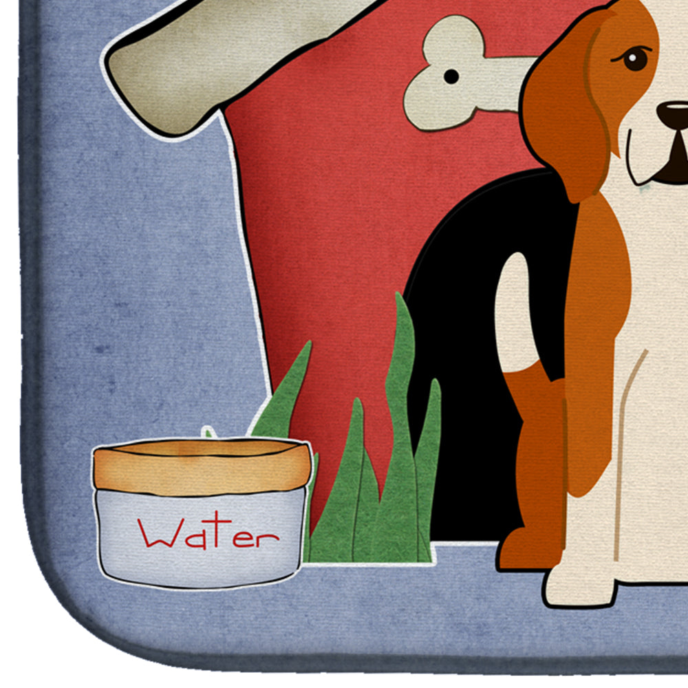 Dog House Collection English Foxhound Dish Drying Mat Absorbent Dish Drying Mat Pad for Kitchen Counter Dish Drainer Mat for Countertop, 14 x 21", Multicolor
