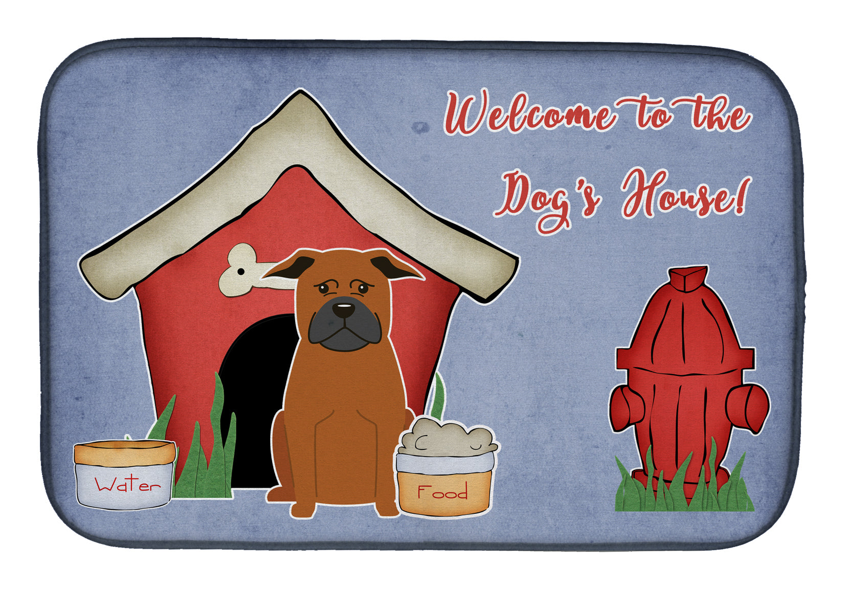 Dog House Collection Chinese Chongqing Dog Dish Drying Mat Absorbent Dish Drying Mat Pad for Kitchen Counter Dish Drainer Mat for Countertop, 14 x 21", Multicolor