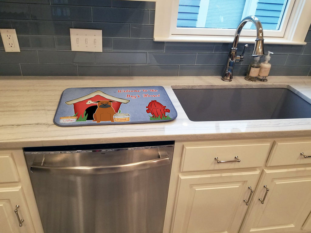 Dog House Collection Chinese Chongqing Dog Dish Drying Mat Absorbent Dish Drying Mat Pad for Kitchen Counter Dish Drainer Mat for Countertop, 14 x 21", Multicolor