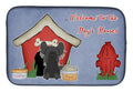 Dog House Collection Chinese Crested Black Dish Drying Mat Absorbent Dish Drying Mat Pad for Kitchen Counter Dish Drainer Mat for Countertop, 14 x 21", Multicolor