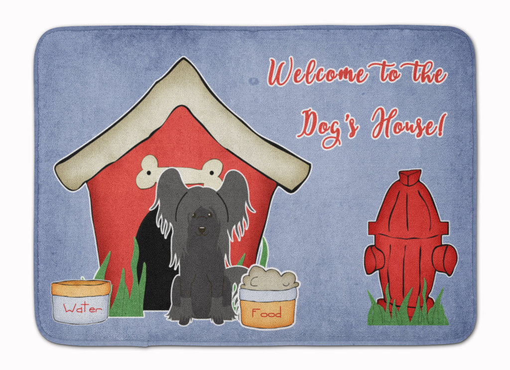 Dog House Collection Chinese Crested Black Memory Foam Kitchen Mat Machine Washable Anti-Fatigue Cushion Comfort Bath or Kitchen Rug