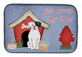 Dog House Collection White Boxer Cooper Dish Drying Mat Absorbent Dish Drying Mat Pad for Kitchen Counter Dish Drainer Mat for Countertop, 14 x 21", Multicolor