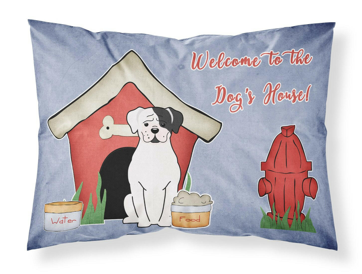 Dog House Collection White Boxer Cooper Standard Pillowcase Lightweight Super Soft Easy Care Decorative Artwork Pillowcase, Standard