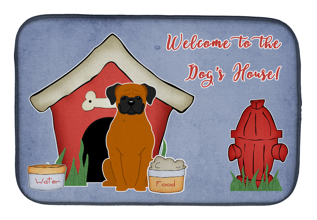 Dog House Collection Fawn Boxer Dish Drying Mat Absorbent Dish Drying Mat Pad for Kitchen Counter Dish Drainer Mat for Countertop, 14 x 21", Multicolor
