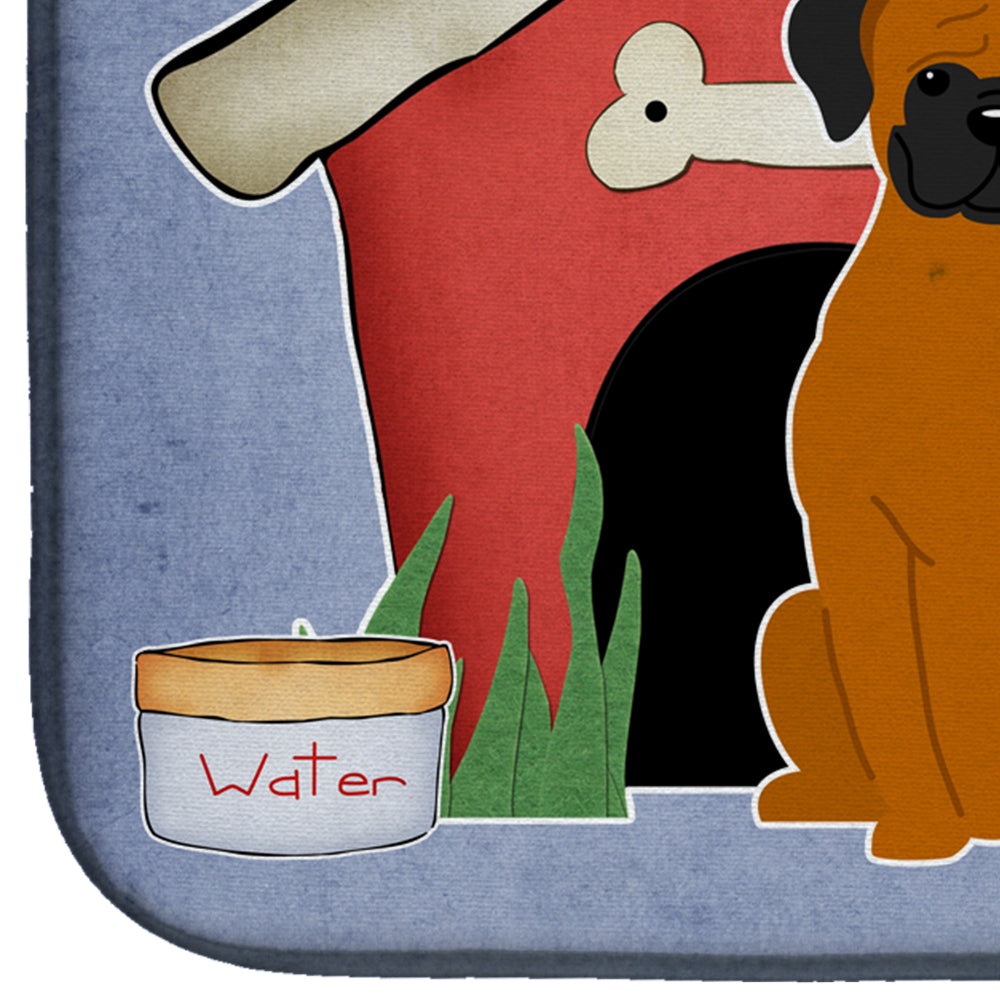 Dog House Collection Fawn Boxer Dish Drying Mat Absorbent Dish Drying Mat Pad for Kitchen Counter Dish Drainer Mat for Countertop, 14 x 21", Multicolor